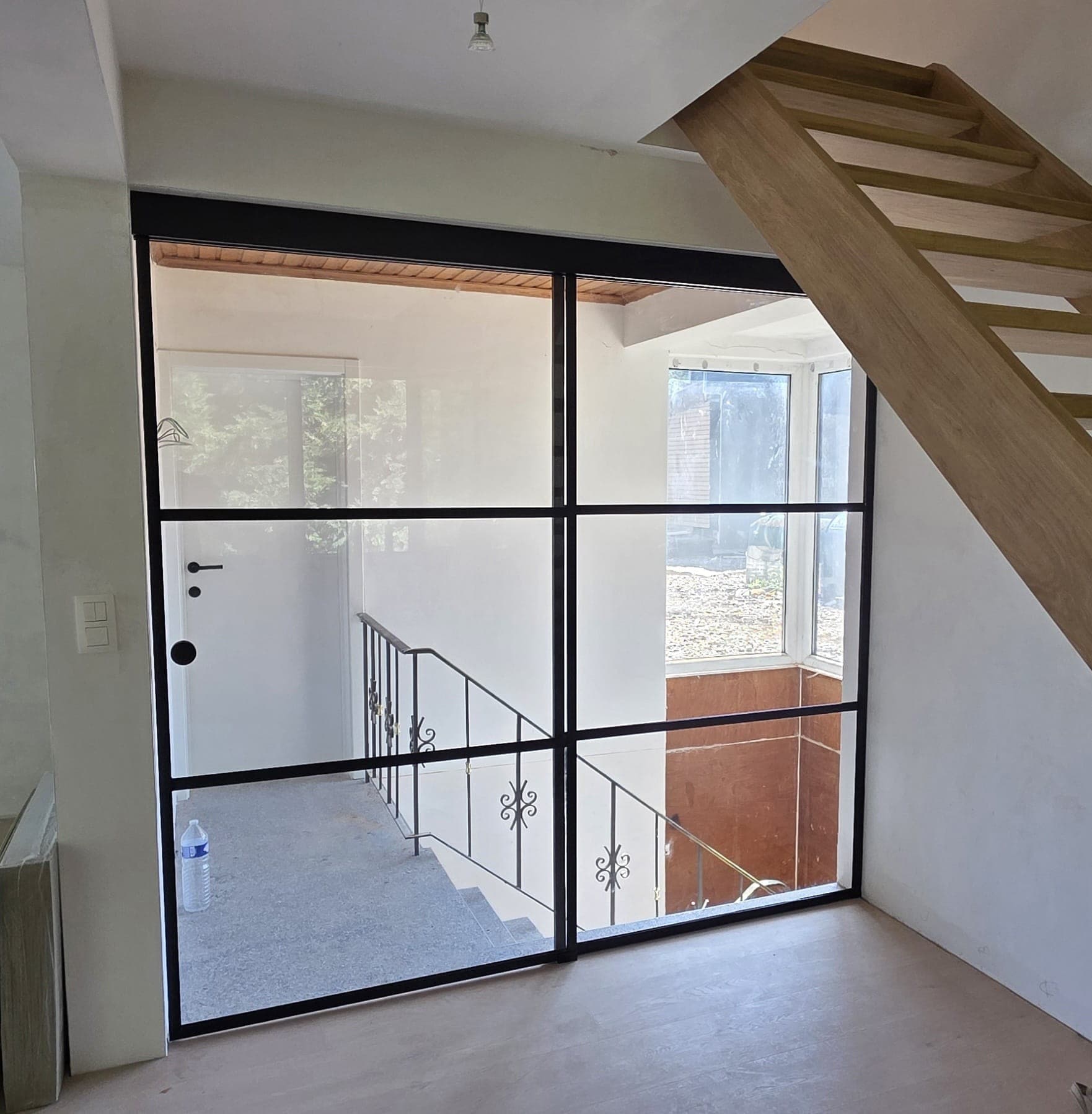 Porte coulissante en verre sur mesure — réalisation 1