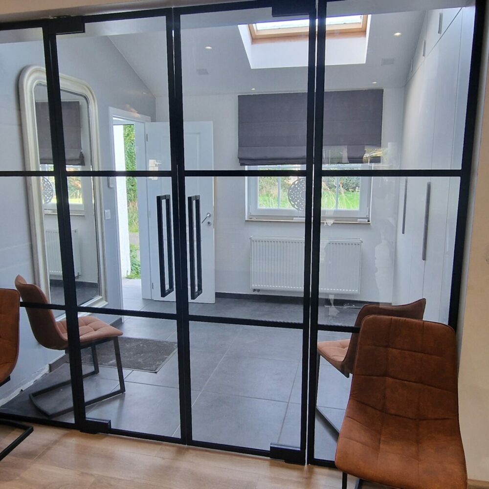 Porte en verre double sur mesure – élégance et lumière naturelle en Wallonie