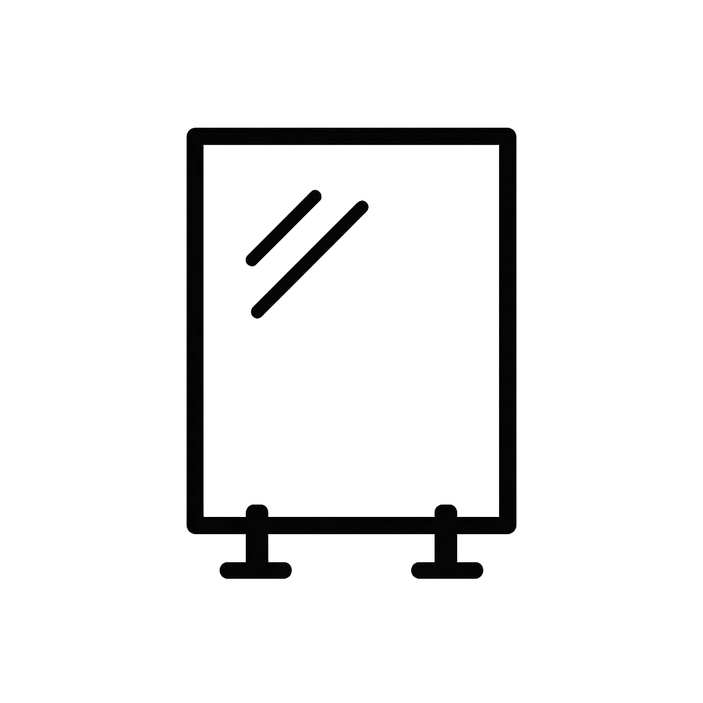 Icône minimaliste d'un coupe-vent en verre