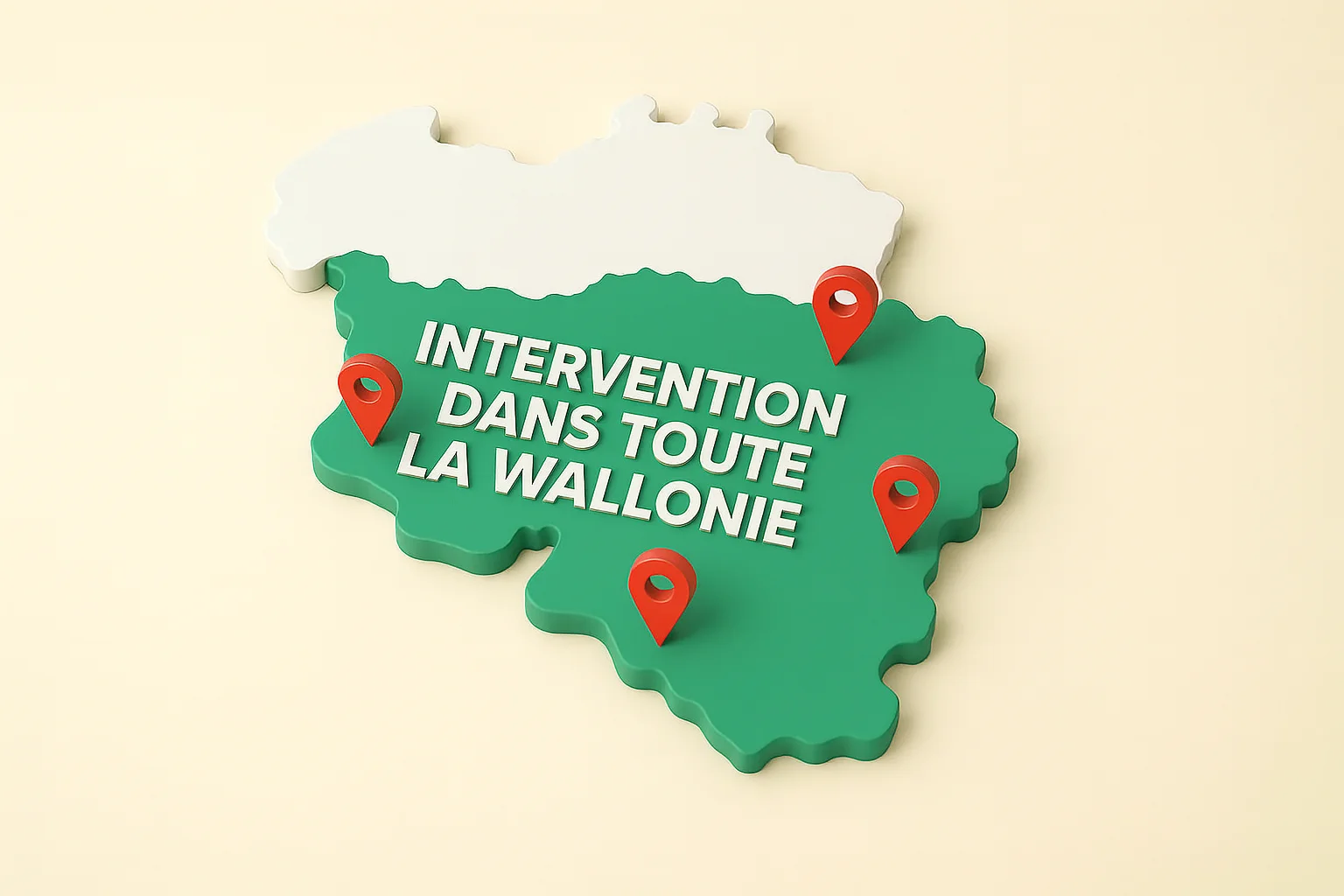 Carte 3D des interventions en Wallonie.