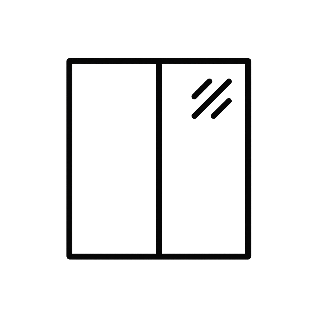 Icône minimaliste d'une paroi en verre