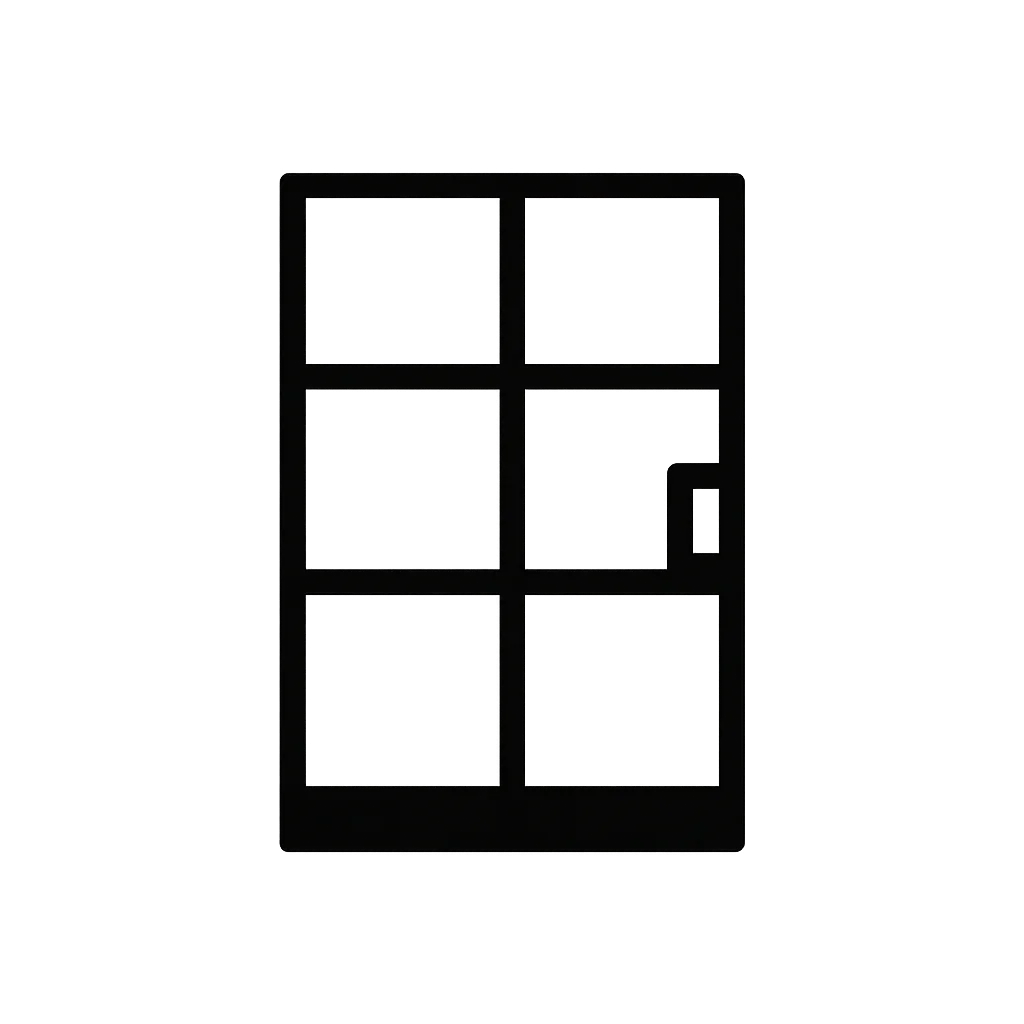 Icône minimaliste d'une porte en verre Style Atelier