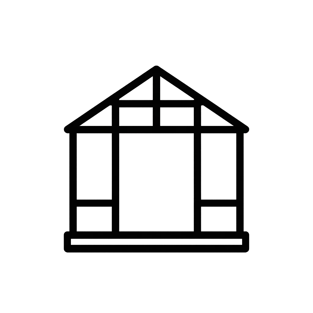 Icône minimaliste d'une véranda